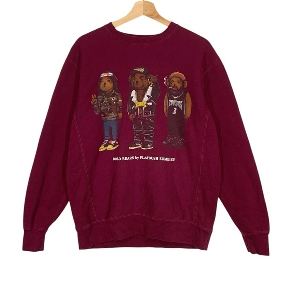 Flashbush Zombies Dolo Bears Crew Neck Sweat Shirt Size Medium - Picture 1 of 9
